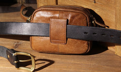 Leather Belt Pouch Mens Small Cases Waist Bag Hip Pack Belt Bag Fanny Pack Bumbag for Men