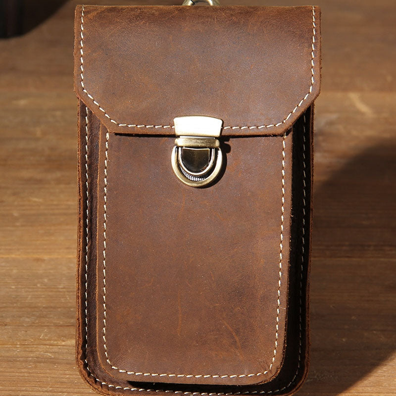 Leather Belt Pouch Mens Small Cases Waist Bag Hip Pack Belt Bag Fanny Pack Bumbag for Men