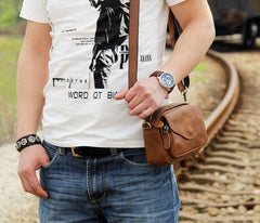 Leather Belt Pouch Mens Small Cases Waist Bag Hip Pack Belt Bag Fanny Pack Bumbag for Men