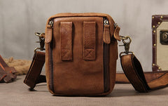 Leather Belt Pouch Mens Small Cases Waist Bag Hip Pack Fanny Pack for Men