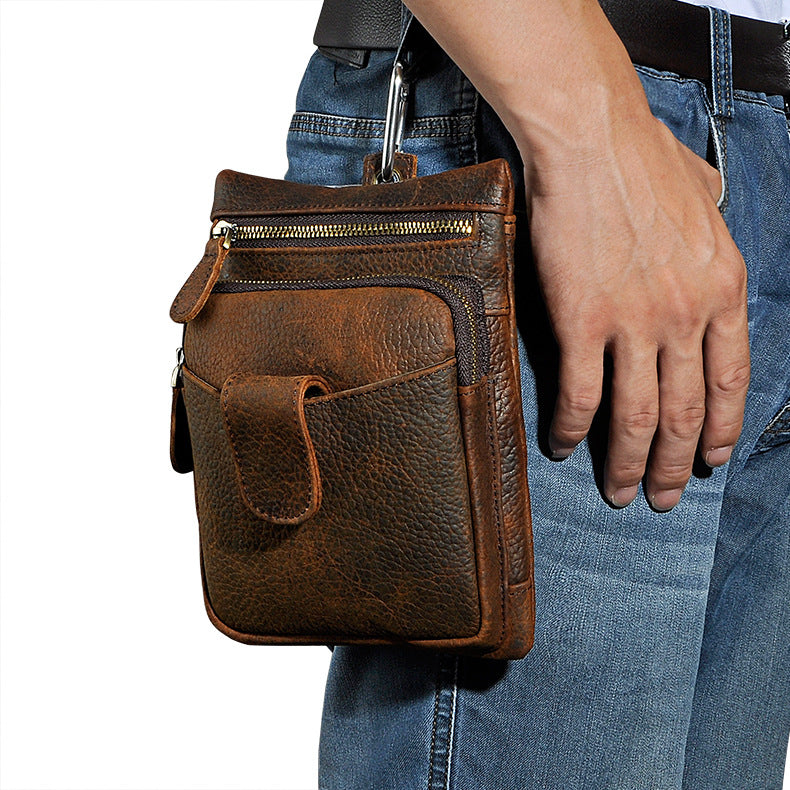 Leather Belt Pouch Mens Waist Bag Small Case for Men – imessengerbags