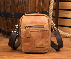 Leather Belt Pouch Mens Small Cases Waist Bag Shoulder Bag for Men