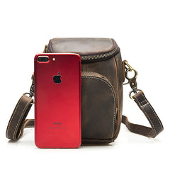 Leather Belt Pouch Mens Small Cases Waist Bag Shoulder Bag for Men