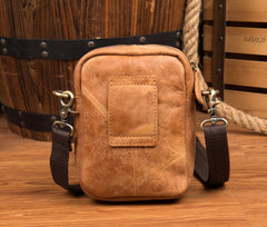 Leather Belt Pouch Mens Small Cases Waist Bag Shoulder Bag for Men