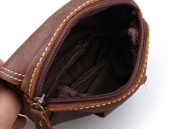 Leather Belt Pouch Mens Small Waist Cases Waist Bag for Men