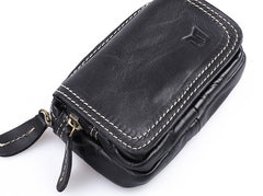 Leather Belt Pouch Mens Small Waist Cases Waist Bag for Men