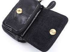 Leather Belt Pouch Mens Small Waist Cases Waist Bag for Men