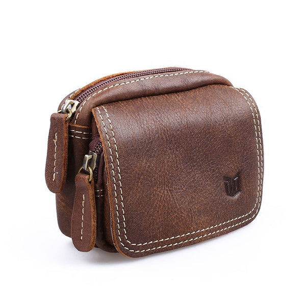 Leather Belt Pouch Mens Small Waist Cases Waist Bag for Men