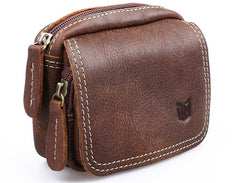 Leather Belt Pouch Mens Small Waist Cases Waist Bag for Men
