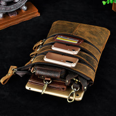 Leather Belt Pouch Mens Waist Bag Shoulder Bag for Men