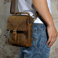 Leather Belt Pouch Mens Waist Bag Shoulder Bag for Men