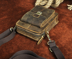 Leather Belt Pouch Mens Waist Bag Shoulder Bag for Men