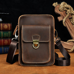 Leather Belt Pouch Mens Waist Bag Shoulder Bag for Men