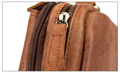 Leather Belt Pouch Mens Waist Bag Shoulder Bag for Men