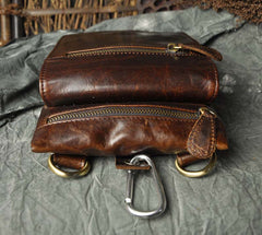 Leather Belt Pouch Mens Waist Bag Shoulder Bag for Men