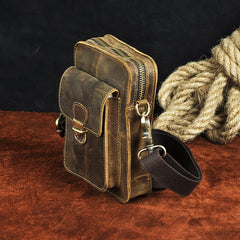 Leather Belt Pouch Mens Waist Bag Shoulder Bag for Men