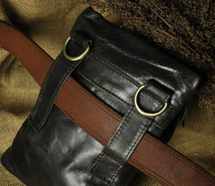 Leather Belt Pouch Mens Waist Bag Shoulder Bag for Men