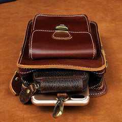 Leather Belt Pouch Mens Waist Bag Shoulder Bag for Men