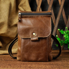Leather Belt Pouch Mens Waist Bag Shoulder Bag for Men