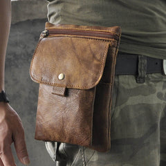 Leather Belt Pouch Mens Waist Bag Shoulder Bag for Men