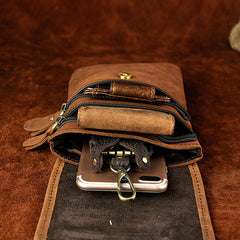 Leather Belt Pouch Mens Waist Bag Shoulder Bag for Men