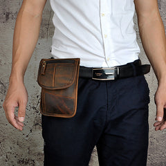 Leather Belt Pouch Mens Waist Bag Shoulder Bag for Men