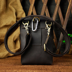 Leather Belt Pouch Mens Waist Bag Shoulder Bag for Men