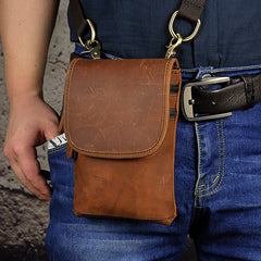 Leather Belt Pouch Mens Waist Bag Shoulder Bag for Men