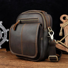 Leather Belt Pouch Mens Waist Bag Shoulder Bag for Men
