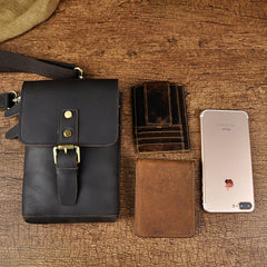 Leather Belt Pouch Mens Waist Bag Shoulder Bag for Men