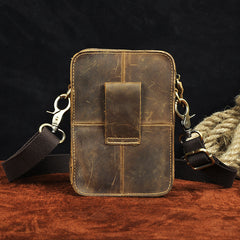 Leather Belt Pouch Mens Waist Bag Shoulder Bag for Men