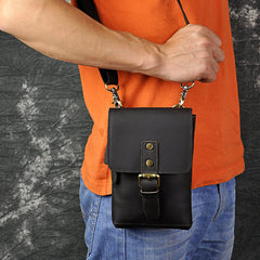 Leather Belt Pouch Mens Waist Bag Shoulder Bag for Men