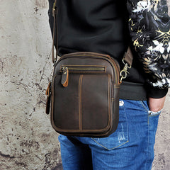 Leather Belt Pouch Mens Waist Bag Shoulder Bag for Men
