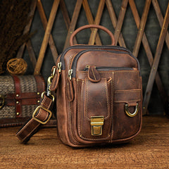 Leather Belt Pouch Mens Waist Bag Shoulder Bag for Men
