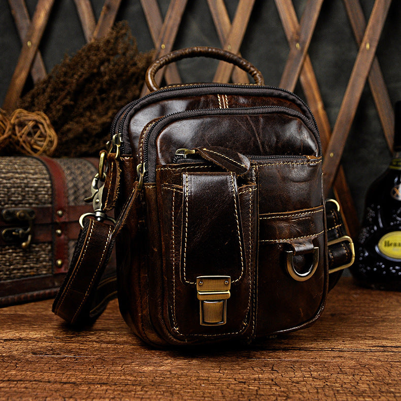 Leather Belt Pouch Mens Waist Bag Shoulder Bag for Men