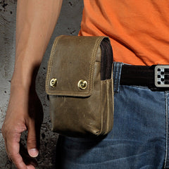 Leather Belt Pouch Mens Waist Bag Small Case for Men