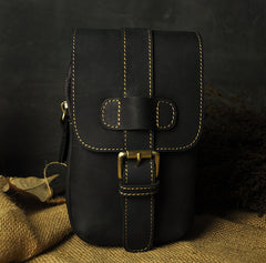 Leather Belt Pouch Mens Waist Bag Small Case for Men
