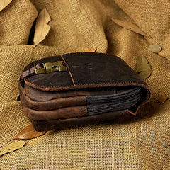 Leather Belt Pouch Mens Waist Bag Small Case for Men