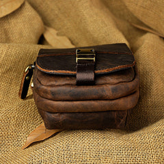 Leather Belt Pouch Mens Waist Bag Small Case for Men