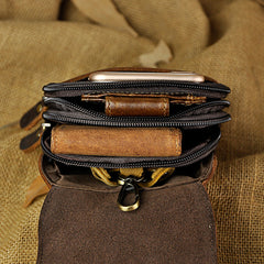 Leather Belt Pouch Mens Waist Bag Small Case for Men