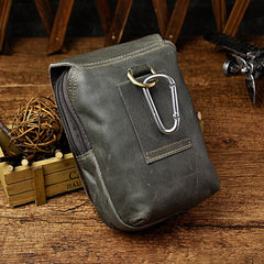 Leather Belt Pouch Mens Waist Bag Small Case for Men