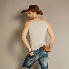 Leather Belt Pouch Mens Waist Bag Small Case for Men