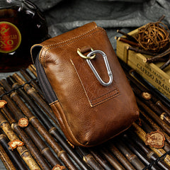 Leather Belt Pouch Mens Waist Bag Small Case for Men