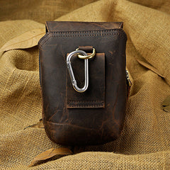 Leather Belt Pouch Mens Waist Bag Small Case for Men