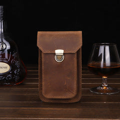 Leather Belt Pouch Mens Waist Bag Small Case for Men