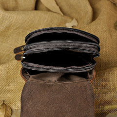 Leather Belt Pouch Mens Waist Bag Small Case for Men