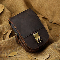 Leather Belt Pouch Mens Waist Bag Small Case for Men
