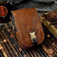 Leather Belt Pouch Mens Waist Bag Small Case for Men