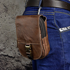 Leather Belt Pouch Mens Waist Bag Small Case for Men