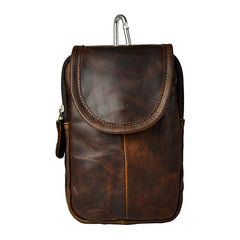 Leather Belt Pouch Mens Waist Bag Small Case for Men